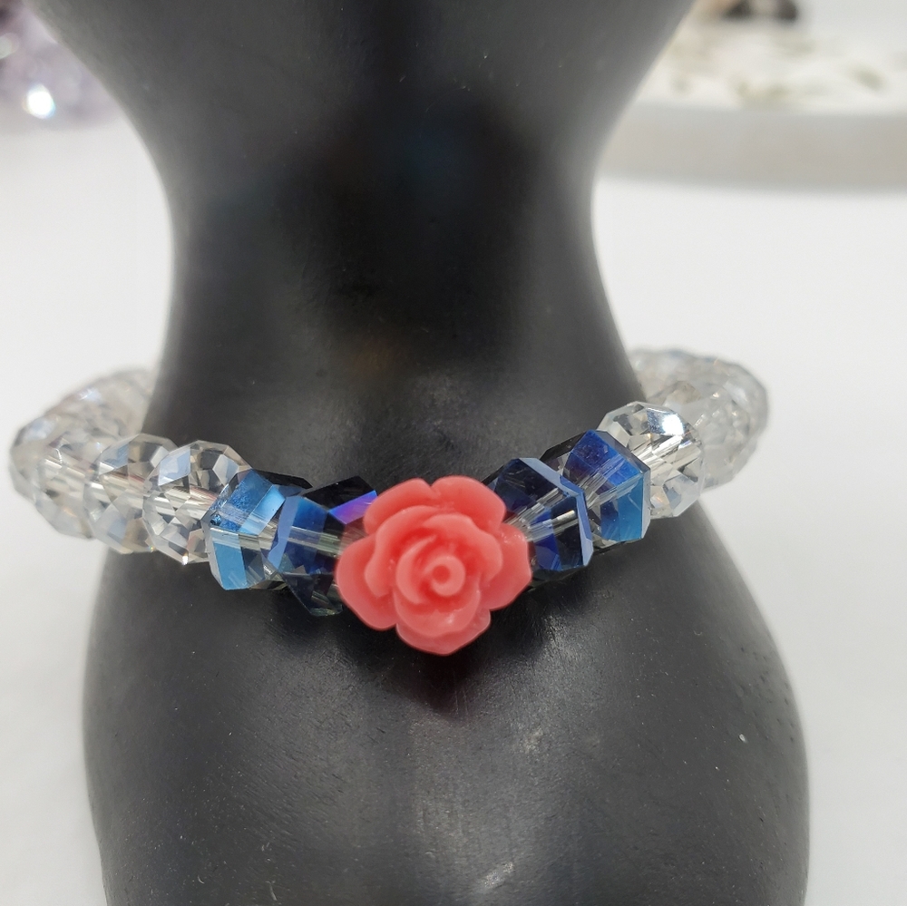 Pink rose bracelet